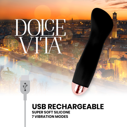 DOLCE VITA - VIBRADOR RECARGABLE ONE NEGRO 7 VELOCIDADES