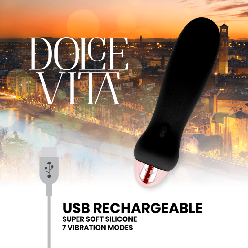 DOLCE VITA - VIBRADOR RECARGABLE FIVE NEGRO 7 VELOCIDADES