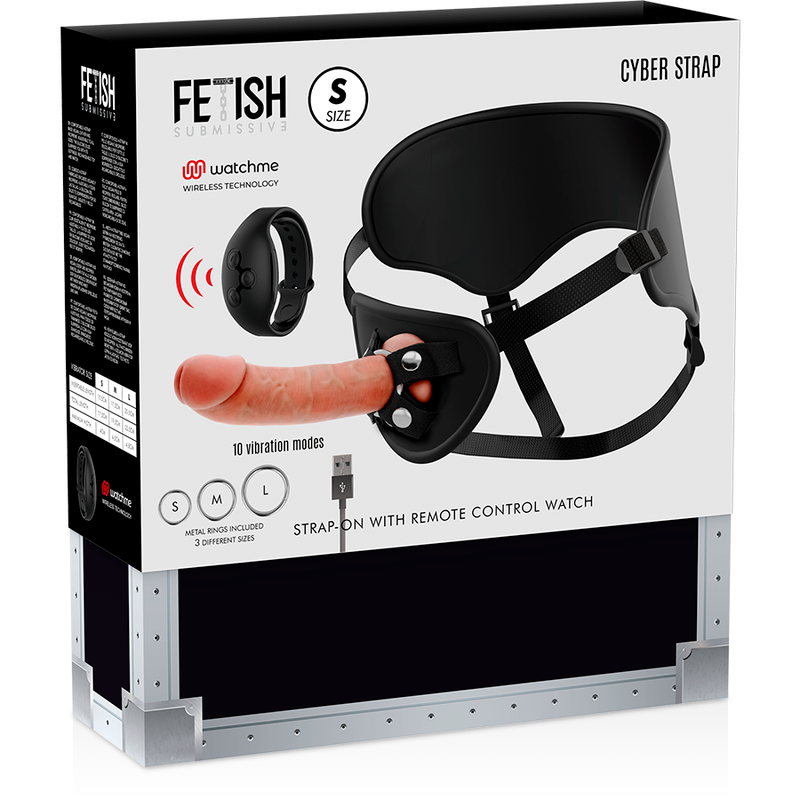 FETISH SUBMISSIVE CYBER STRAP - ARNES CON DILDO CONTROL REMOTO TECNOLOGIA WATCHME S