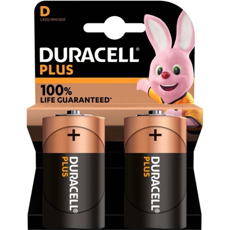 DURACELL - PLUS POWER 100 PILA ALCALINA D LR20 BLISTER*2