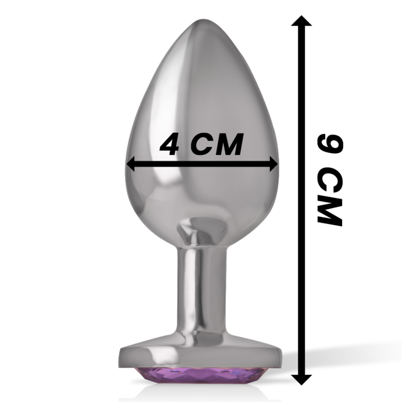 INTENSE - PLUG ANAL METAL ALUMINIO CON CRISTAL VIOLETA TALLA L