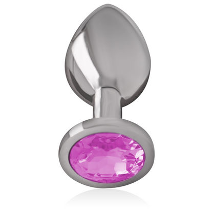 INTENSE - PLUG ANAL METAL ALUMINIO CON CRISTAL ROSA TALLA M