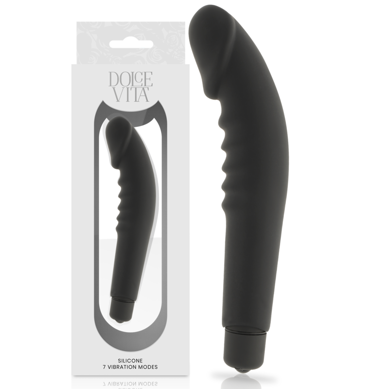 DOLCE VITA - REALISTIC  PLEASURE VIBRADOR SILICONA NEGRO