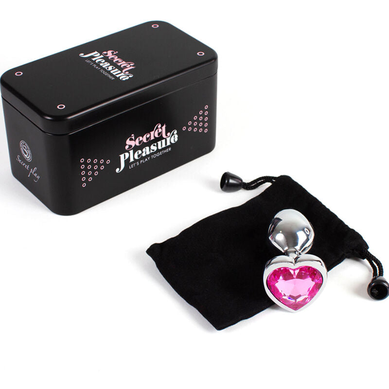 SECRETPLAY - METAL BUTT PLUG CORAZÓN FUCSIA TALLA S 7 CM