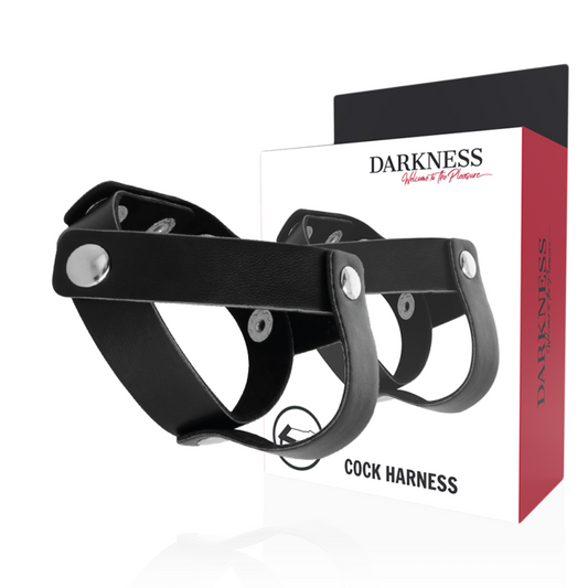 DARKNESS - ANILLO DE PIEL PARA PENE Y TESTICULOS