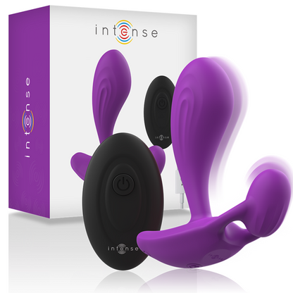 INTENSE - SHELLY DUO ANAL-PERINEO , VAGINAL-CLITORIS REMOTO MORADO