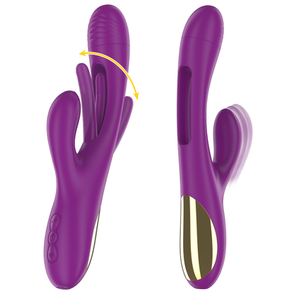 INTENSE - APOLO VIBRADOR MULTIFUNCIÓN RECARGABLE 7 VIBRACIONES CON LENGUA OSCILANTE MORADO