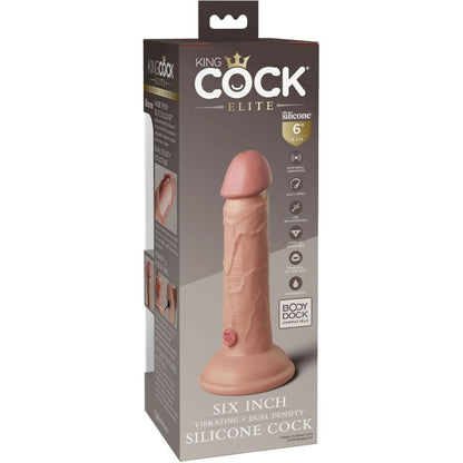 KING COCK - ELITE DILDO REALISTICO VIBRADOR & SILICONA 15.2 CM