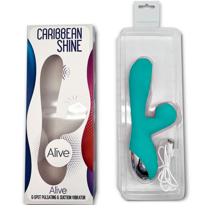 ALIVE - CARIBBEAN SHINE VIBRADOR & SUCCIONADOR AZUL