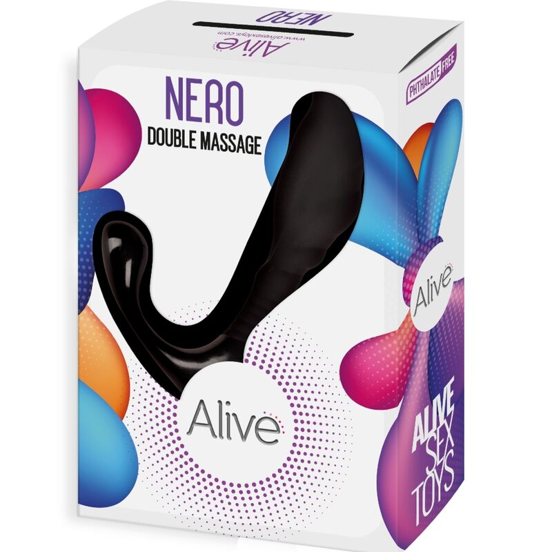 ALIVE - NERO DOBLE MASAJEADOR ANAL & PROSTATICO