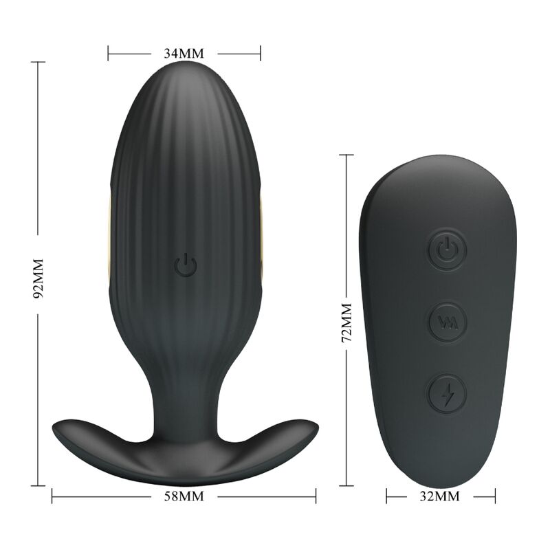 PRETTY LOVE - KELLY PLUG ANAL VIBRADOR RECARGABLE NEGRO