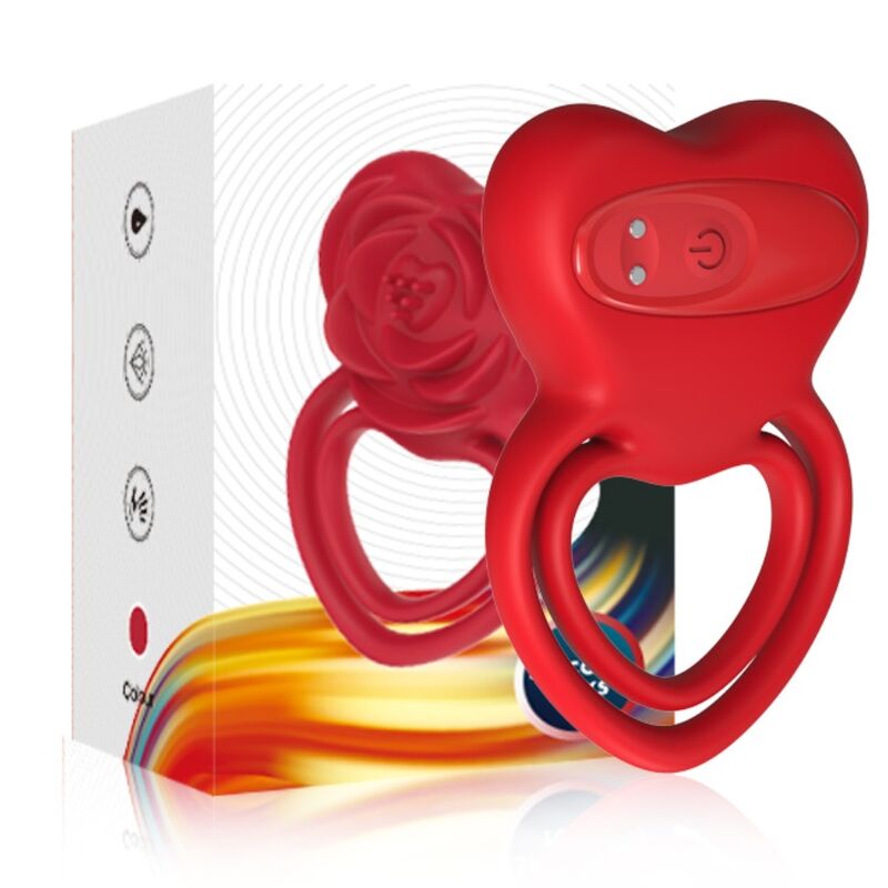 ARMONY - ANILLO VIBRADOR CORAZÓN ROJO