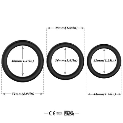 ARMONY - TRIPLE ANILLO SILICONA NEGRO