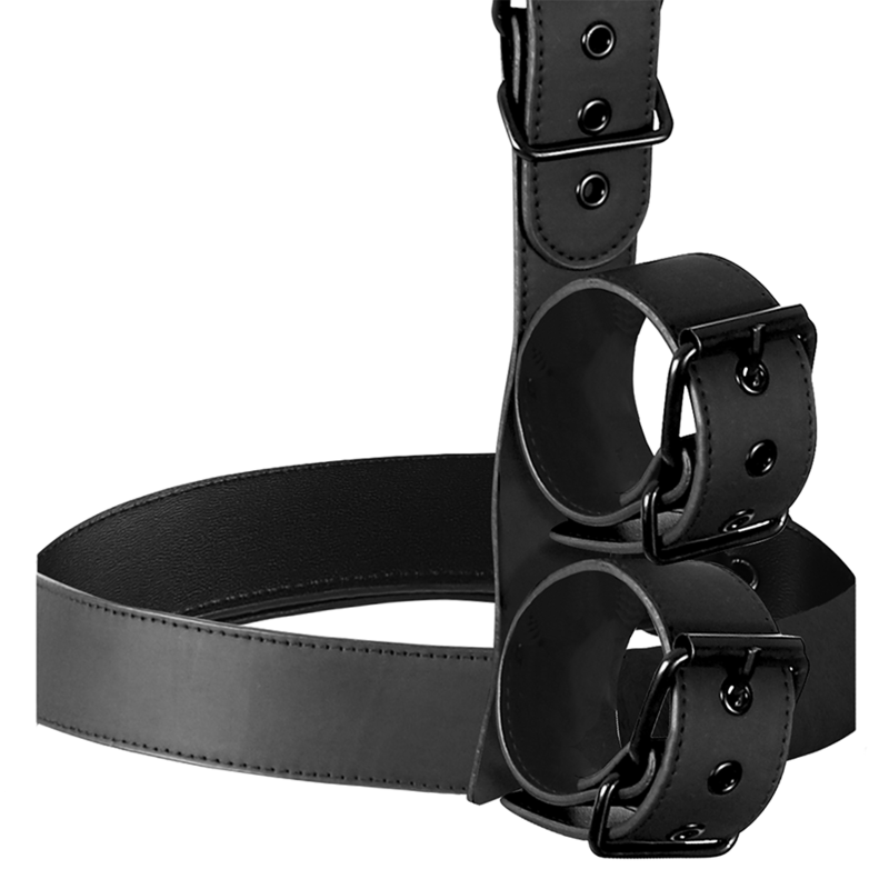 FETISH SUBMISSIVE BONDAGE - CONJUNTO DE SUJECIÓN PARA EL CUERPO DE CUELLO Y MUÑEQUERAS