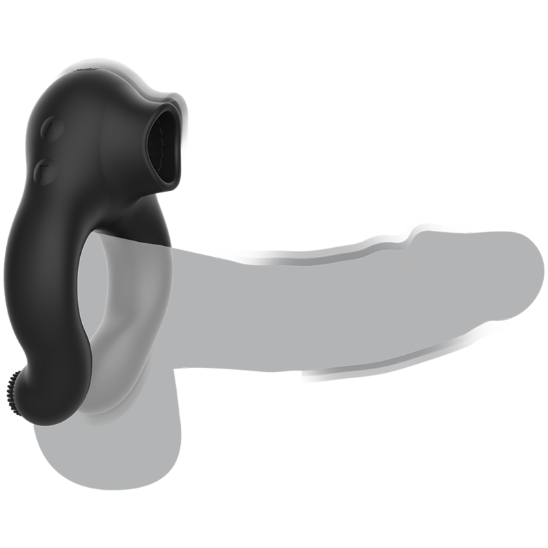 ARMONY - ANILLO VIBRADOR SILICONA 3 MOTORES RECARGABLE NEGRO - DORADO