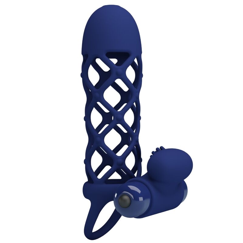 PRETTY LOVE - GIANN ANILLO VIBRADOR CON FUNDA DE SILICONA AZUL