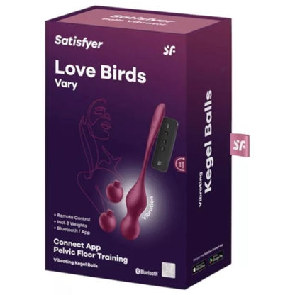 SATISFYER - LOVE BIRDS VARY BOLAS VIBRADORES APP GRATUITA ROJO VINO