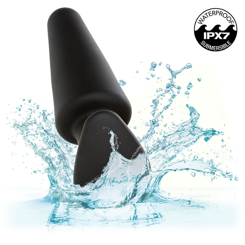 CALEXOTICS - ROCK BOTTOM PLUG ANAL CÓNICO 10 VIBRACIONES SILICONA NEGRO