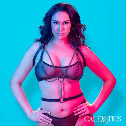 CALEXOTICS - EUPHORIA ARNÉS ESTILO CABESTRO CON MÚLTIPLES CADENAS PREMIUM TALLA PLUS