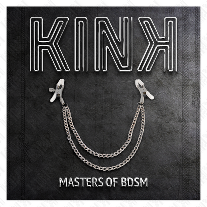 KINK - PINZAS PARA PEZONES CON DOBLE CADENA FINA PLATEADO 20/23 CM