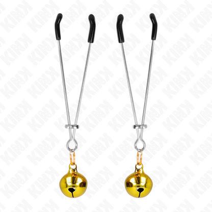 KINK - PINZAS PARA PEZONES FINA CON CASCABEL DORADO 7 CM