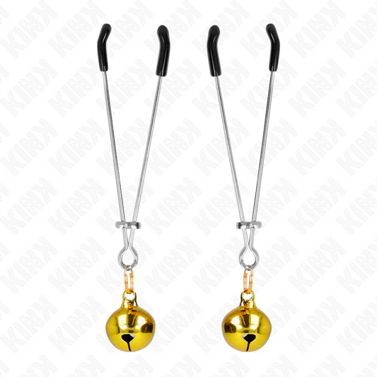 KINK - PINZAS PARA PEZONES FINA CON CASCABEL DORADO 7 CM