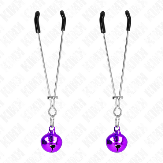 KINK - PINZAS PARA PEZONES FINA CON CASCABEL VIOLETA 7 CM