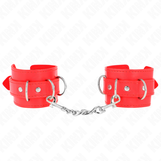 KINK - MUÑEQUERAS CON 3 ANILLAS EN D AJUSTABLE ROJO 17.5-25 CM X 6 CM