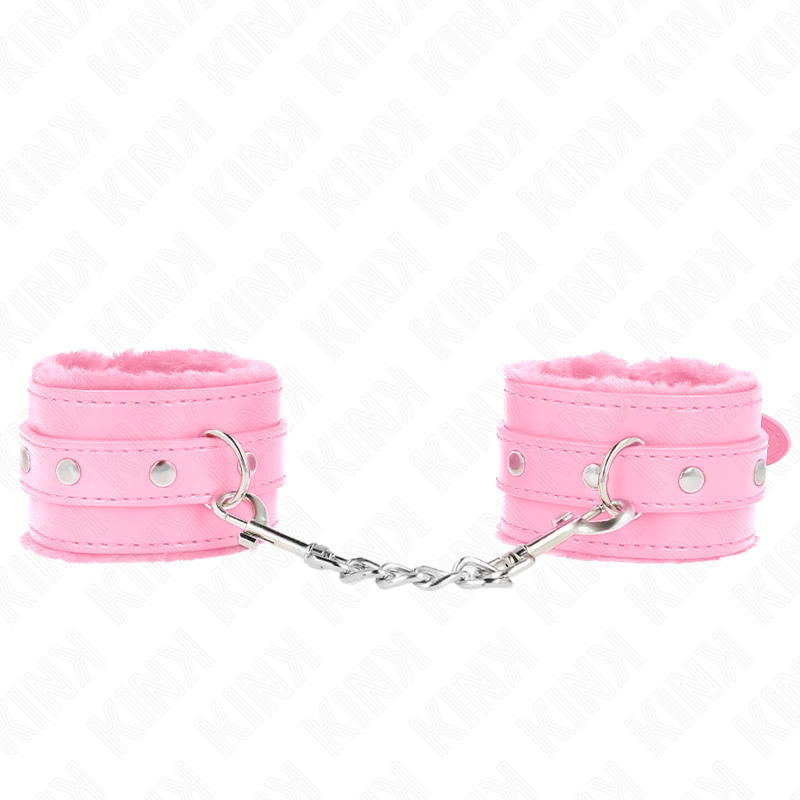 KINK - MUÑEQUERAS FORRADAS PREMIUM ROSA CON CORREA ROSA AJUSTABLE 17-29 CM X 6 CM