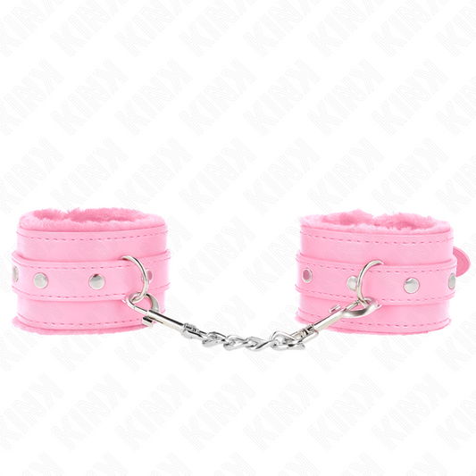 KINK - MUÑEQUERAS FORRADAS PREMIUM ROSA CON CORREA ROSA AJUSTABLE 17-29 CM X 6 CM