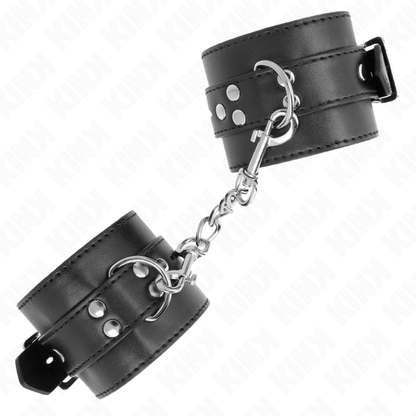 KINK - MUÑEQUERAS NEGRO CON CORREA NEGRO AJUSTABLE 17-28 CM X 6 CM