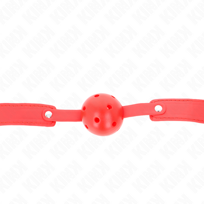 KINK - MORDAZA DE BOLA 4.5 CM TRANSPIRABLE ROJO 65 x 2.5 CM