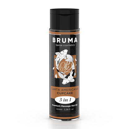 BRUMA - ACEITE DE MASAJE PREMIUM EFECTO CALOR SABOR TARTA AMERICANA 3 EN 1 - 100 ML