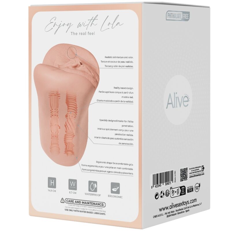 ALIVE - LOLA MASTURBADOR DOBLE MASCULINO VAGINA & ANO SUPER REALÍSTICO NATURAL