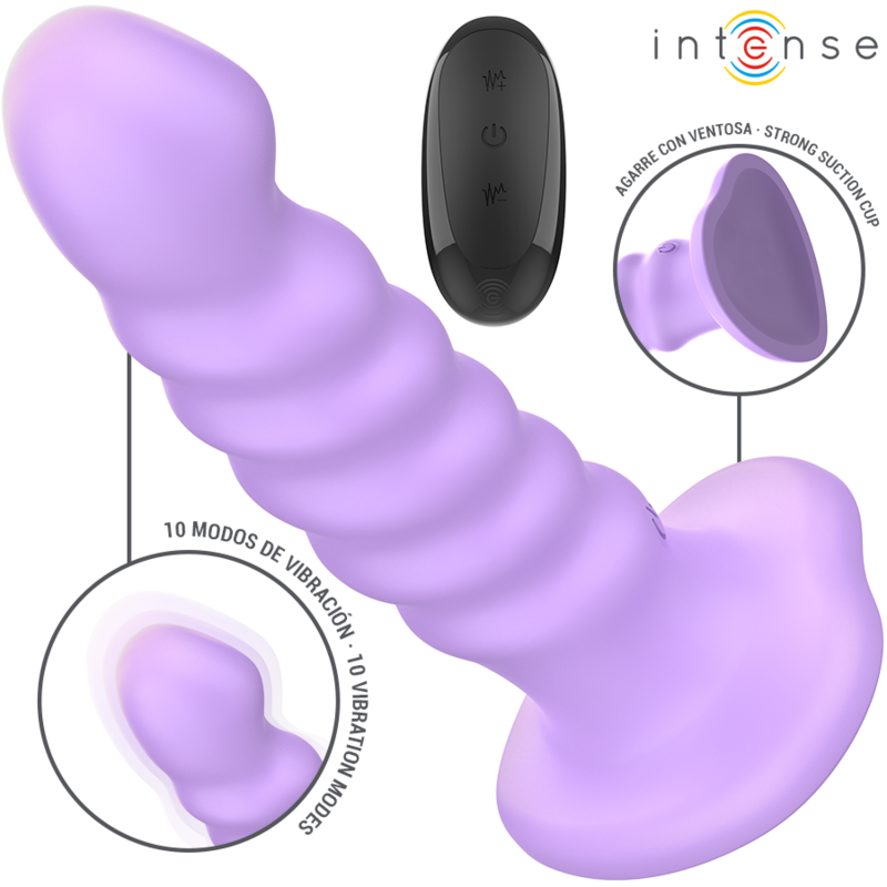 INTENSE - BRENDA VIBRADOR TALLA M DISEÑO EN ESPIRAL 10 VIBRACIONES MORADO CONTROL REMOTO