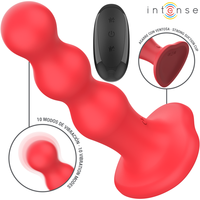 INTENSE - CODY VIBRADOR CON VENTOSA ROJO CONTROL REMOTO