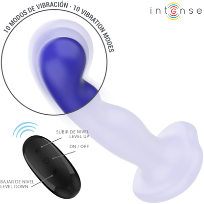 INTENSE - SHORTY VIBRADOR CON VENTOSA AZUL CONTROL REMOTO