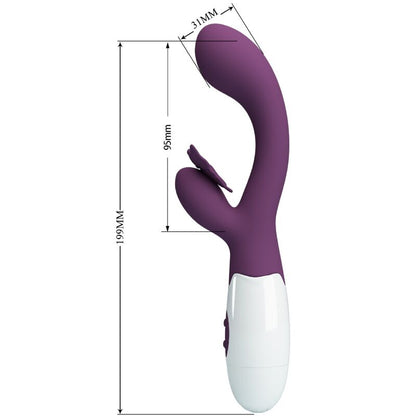 PRETTY LOVE - BUTTERFLY KISS VIBRADOR RABBIT & ESTIMULADOR PUNTO G MORADO