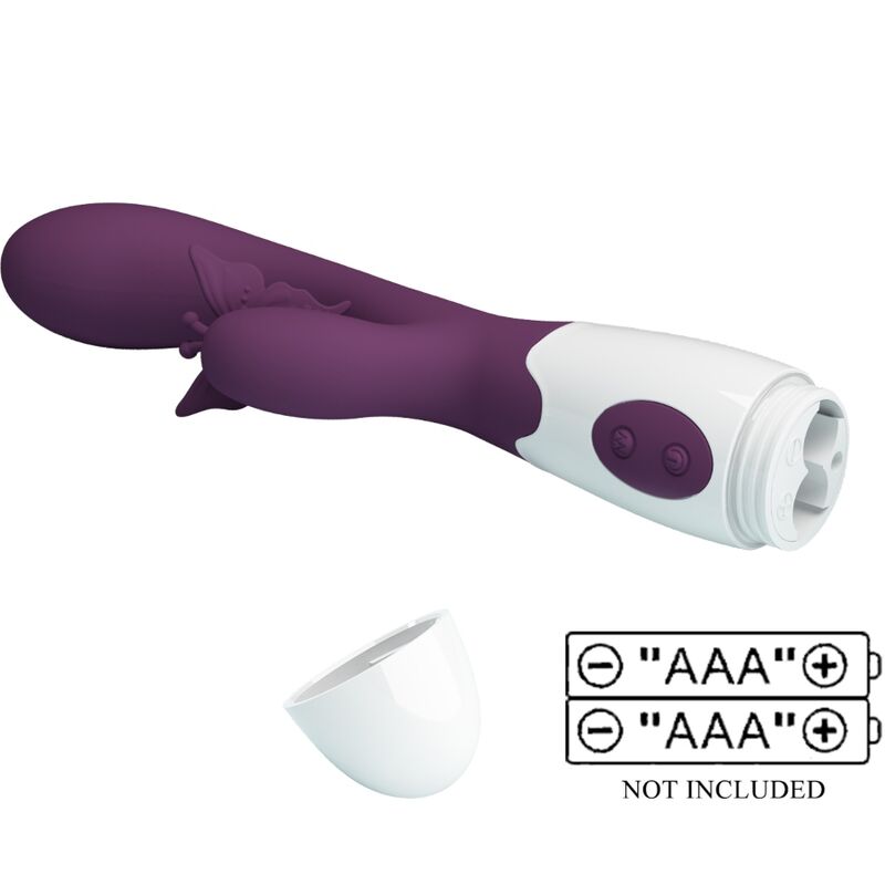 PRETTY LOVE - BUTTERFLY KISS VIBRADOR RABBIT & ESTIMULADOR PUNTO G MORADO