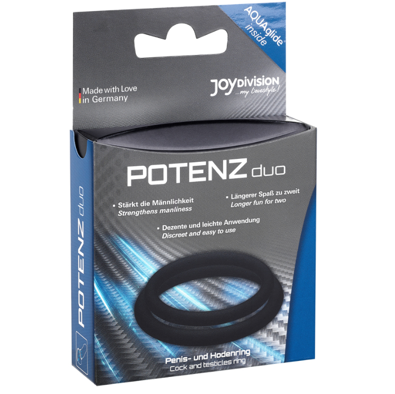 JOYDIVISION POTENZDUO - ANILLOS PARA PENE NEGRO - M