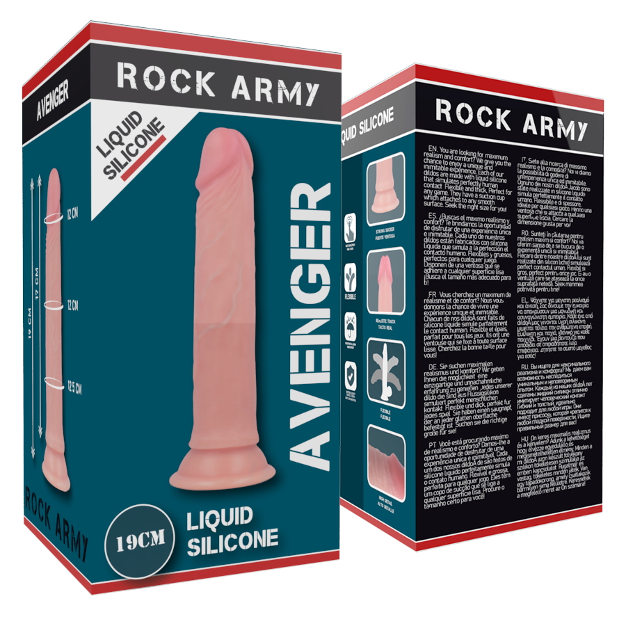 ROCKARMY - LIQUID SILICONE DILDO PREMIUM AVENGER 19 CM -O- 3.98 CM