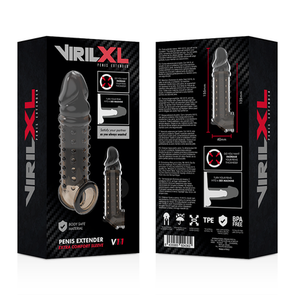 VIRILXL - EXTENSION Y FUNDA DE PENE  V11 NEGRO